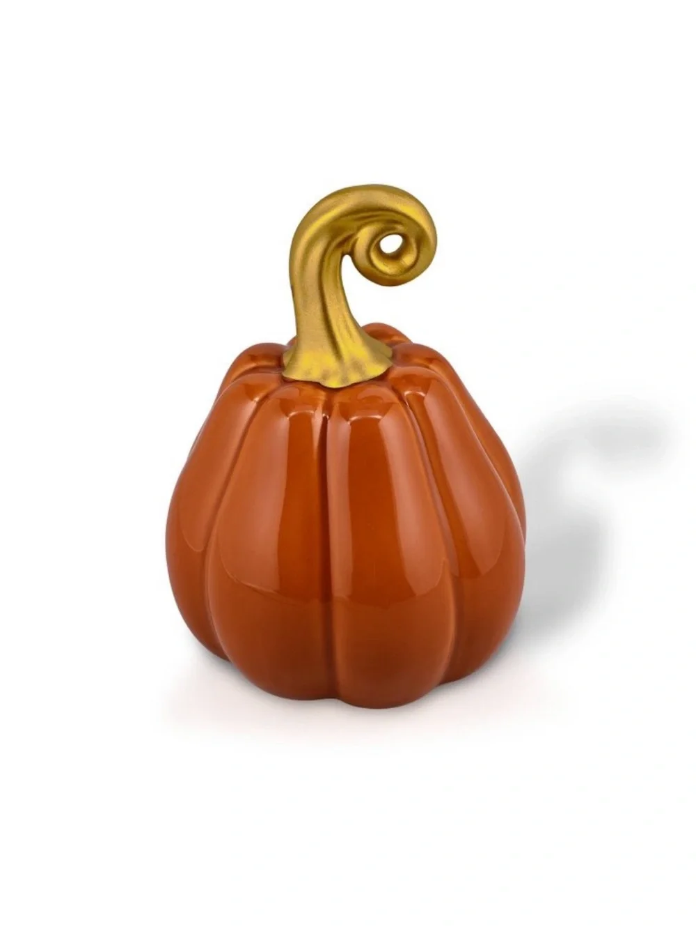 Medium Ceramic Pumpkin Tabletop Decor Burnt Orange & Gold  - Target